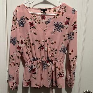 Elegant Floral V-Neck Blouse